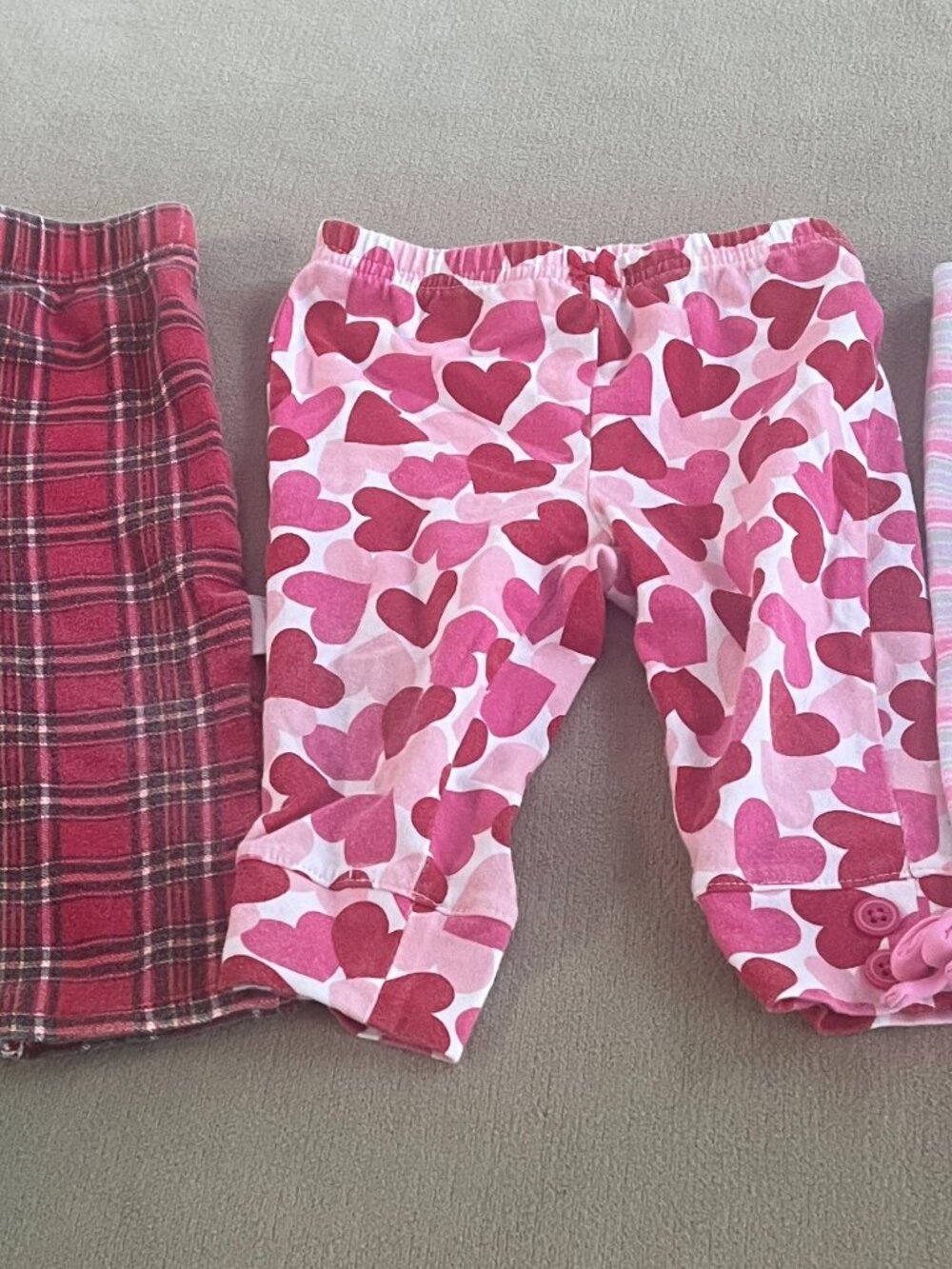 Carter's Baby Girls Set of 3 Multicolor Pants Size 6-12 Month.